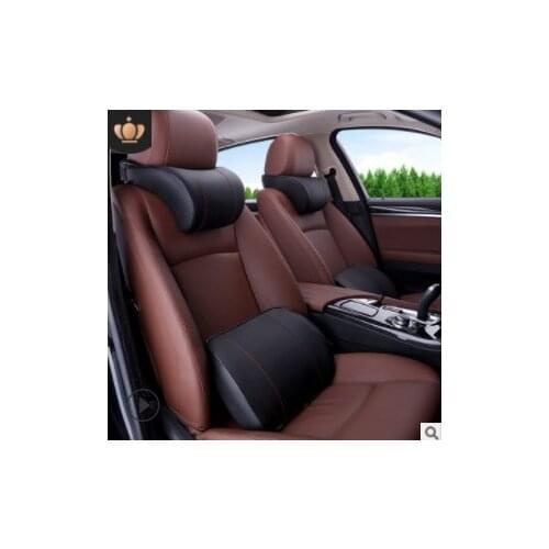 Adjustable car headrest waist back leather neck pillow headrest car headrest