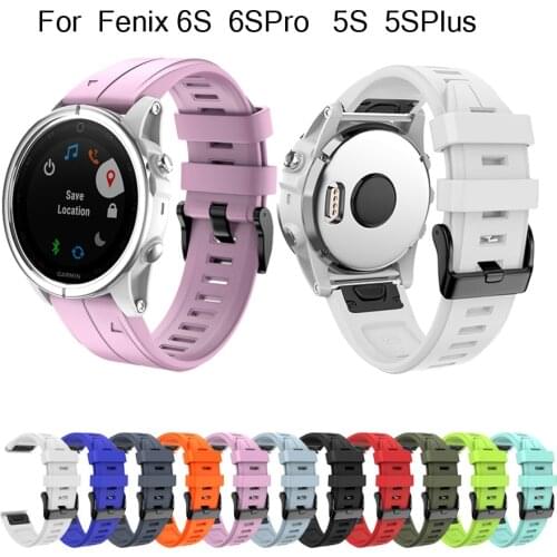 20mm Watchband Strap for Garmin Fenix 6S Pro Watch Quick Release Silicone Easy Fit Wrist Band Strap For Garmin Fenix 5S/5S Plus