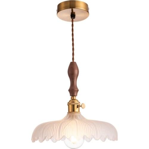 Nordic Design Antique LED Pendant Light Retro Brass Glass Hanging Lamp Dining Room Bar Loft Decor Home Lighting Luminaire