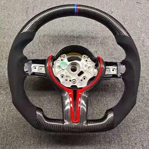 Sports Steering Wheel Fit For BMW M3 M5 Series X1 X2 X3 X4 X5 X6 Carbon Fiber LED Perforated Leather Car Steering Wheel