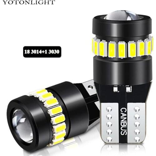 2 Pcs Canbus W5W T10 Led Bulb For Car BMW E46 E90 Benz Interior Clearence Reading Plate Map Lights 3014 3030 SMD 12V 6000K White