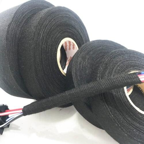 19mmx15m heat induced wiring harness tape Insulating Black Flannel Car Anti Rattle Self Adhesive Felt Tape Cable Protection