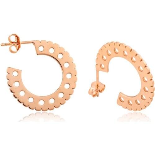 Tevuli 925 Sterling Silver Round Pattern Ring Womens Earrings