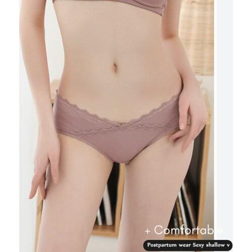 TFSCLOIN Women Panties High Quality Cotton Maternity Casual Fashion intimates Seamless Lace Briefs Lower-waist Underwear