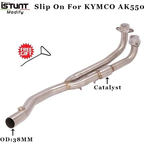 Kymco ak 550 Motorcycle Exhaust pipe Full System Escape With Catalyst Stainless Steel Connect Pipe For KYMCO AK550 Slip On