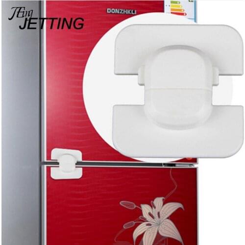JETTING White Baby Safety lock Fridge Drawer Cupboard Cabinet Door Drawer Lock Latch with Double sided Adhesive