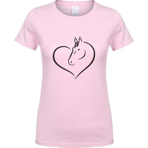 Love Riding Horse Women T Shirts Summer Short Sleeve Cotton Funny Horse Girl T-shirt Female Clothing Women Tops OT-923