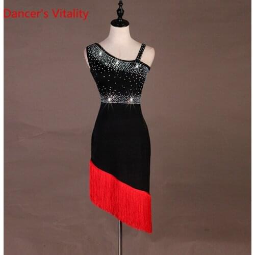Latin Dance Costumes Dress For Women Adult Lady Competition Tassel Zesty Fringe Salsa Ballroom Dancing Tango Cha Rumba Samba