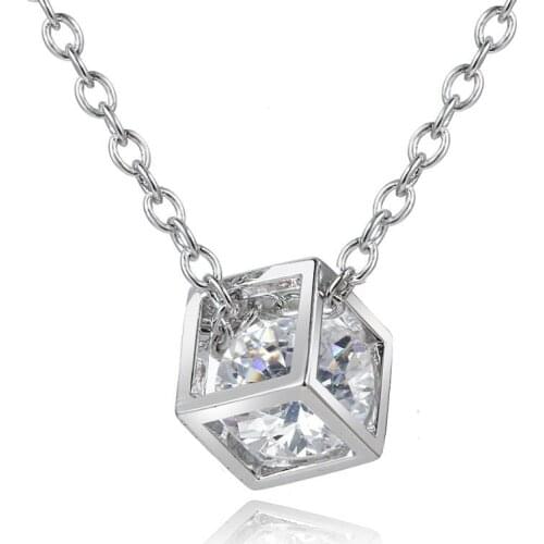 Bettyue New Modern Style Cube With Transparent Zirconia Fancy Necklace For Female Fashion Party Decoration Wedding Gift