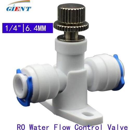 1/4" Hose RO Water Flow Adjust Valve Regulator Waterflow Control Valve Connector Fitting Water Speed Controller