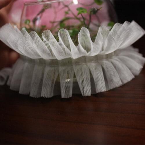 1M Latest Laces High Quality Ruffle Ribbon Lace Fabric 6cm Guipure Lace Trim Collar Lace Mesh Fabric Dress Sewing dentelle LQ41