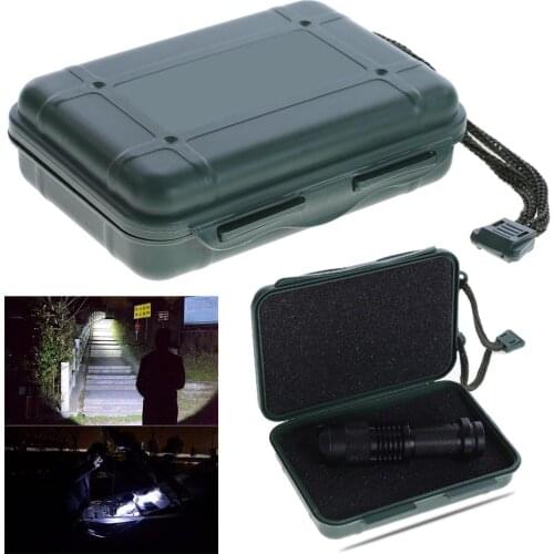 1PCS Plastic Travel Box Case Storage for Flashlight Torch Lamp(Green)Waterproof Packing Boxes Travel Campin Flashlight Lamp tool
