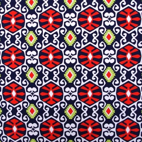 1 yard Cotton Woven Fabric - Diamond and hexagonal flower(A) (width=145cm)