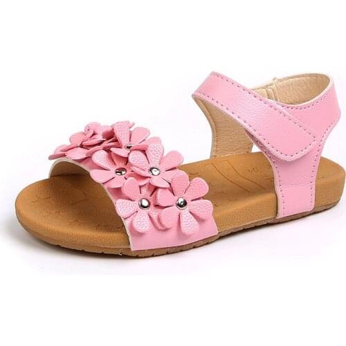 2021 Toddler Fashion Flower Princess Shoes For Children Summer Beach Sandals For Kids Baby Girl Beautiful Shoes 1 2 3 4 5 6 Year