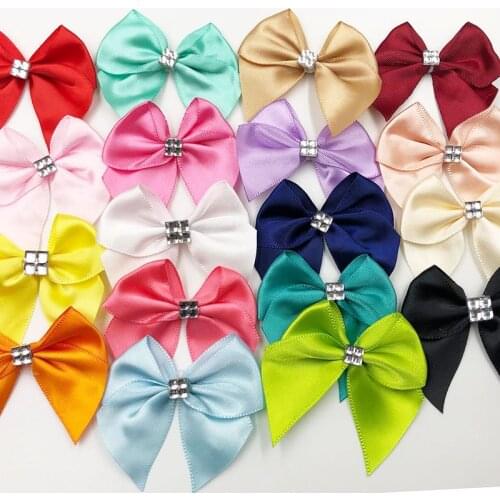 40PC Ribbon Bows Flower the Rhinestone Appliques Sewing Craft Lots U pick A227