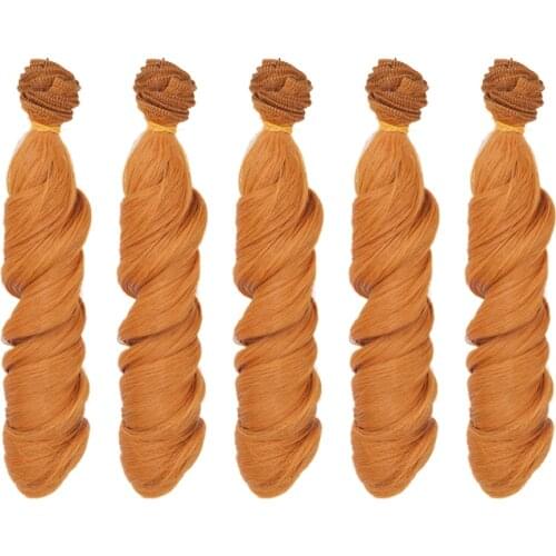 5PCS Doll Wig DIY Doll Accessories Curly Synthetic Fiber Wig Long Hair High Temperature Fashion Imitation Wool Roll toy gift