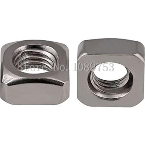 50Pcs M3 M4 M5 M6 304 Stainless Steel Square Nut
