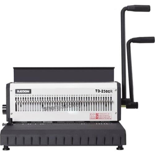 A4 paper manual Wire Binding Machine TD-2500R (Round ) iron ring binding machine desk calendar punch machine 300 sheets binding