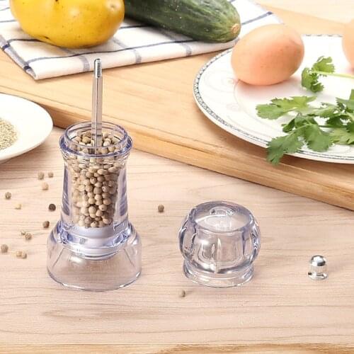 Acrylic Combo Pepper Mill and Salt Shaker with Adjustable Coarseness Ceramic Mechanism, Easy to Use salt and pepper