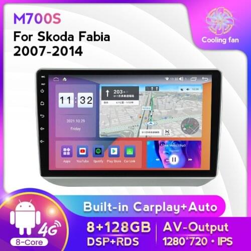 NaviFly For Skoda Fabia 2 2008 - 2013 Car Multimedia Radio Videio Player Built-in Carplay Auto GSP Navigation 4G SIM WIFI BT WSC