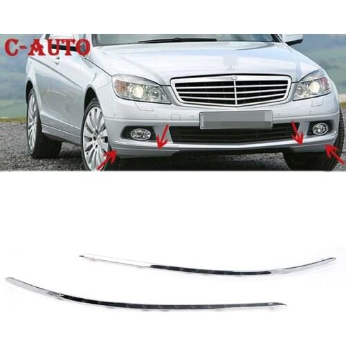 Car Front Bumper Chrome Trim Molding For Mercedes-Benz W204 C300 C350 2008 2009 2010 2011 2048850821 2048850721 Car-styling