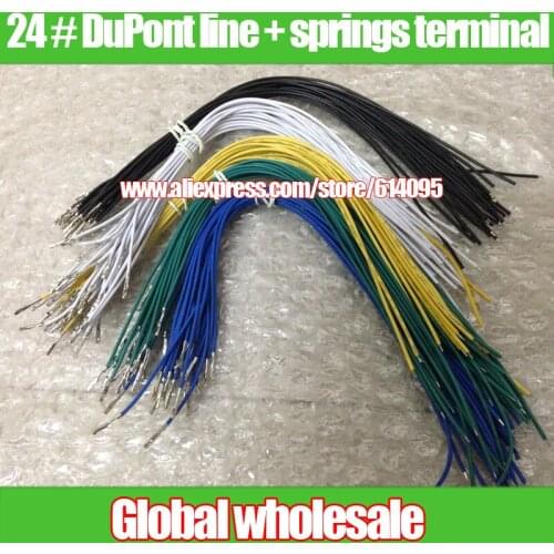 Free shipping DuPont line + springs terminal / 25CM 24 # spring terminal DuPont line (not plastic shell)