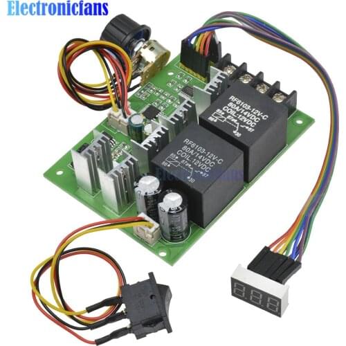 DC 10-50V PWM Speed Controller DC Motor Governor LED Digital Display 40A 12V/24V/36V/48V Adjustable Switch Drive Board Module
