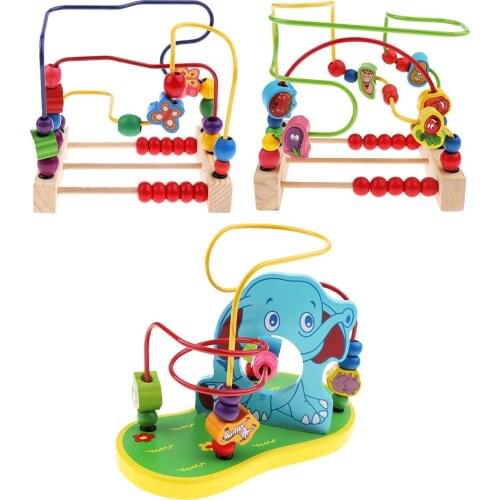 Wooden Around Beads Maze Math Educational Learning Toy Gifts