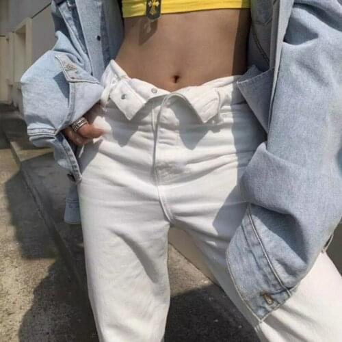 Female Slim Autumn Winter Warm Slim Solid Color High-waisted Denim Pant Women Fashion Trousers Ladies Casual Straight Pant ML03
