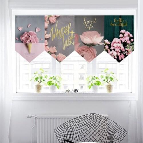 Kitchen Short Curtain Nordic Restaurant Decoration Curtain Door Curtain Half Curtain Triangle Flag Curtain Partition Curtain