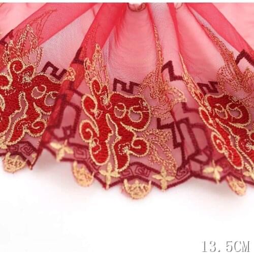 66yards Red Embroidered Lace Trim Wedding Edge Ribbon For Bra Lingerie Sewing Underwear Fabric Accessories Materials