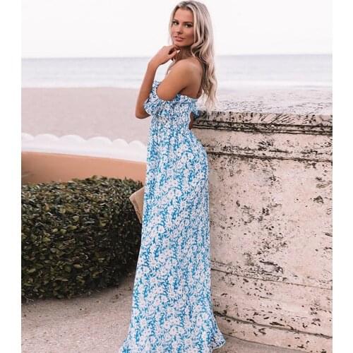 Summer WomenS Dress 2021 Ladies Long Dresses Floral Casual Sexy Tube Top Print Vacation For Women Party Classy Night Robe Femme