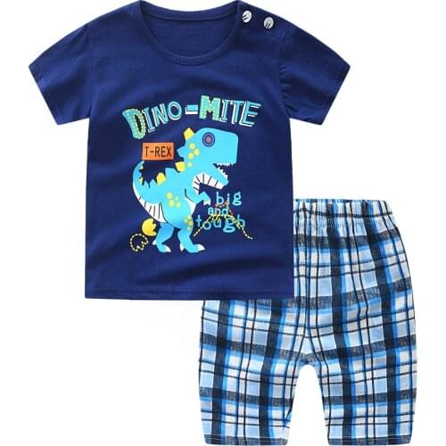 Summer Baby Boys Girls Clothes Cartoon Sport Suit Baby Clothing Set T-Shirt + Shorts 2pcs/Set Newborn Infant Clothing Tracksuit