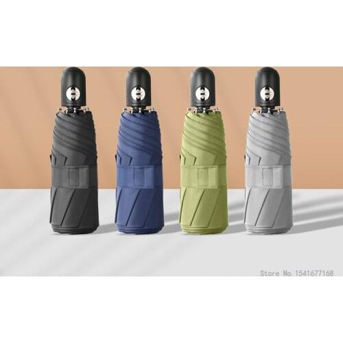 Mens and womens oversized five folding automatic rain and rain dual-use umbrellas reinforced windproof umbrellas