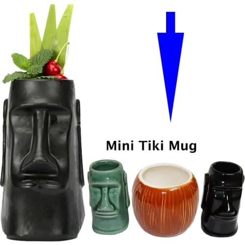 Mini Tiki Mug Shot Glasses Drink ware Set of 3