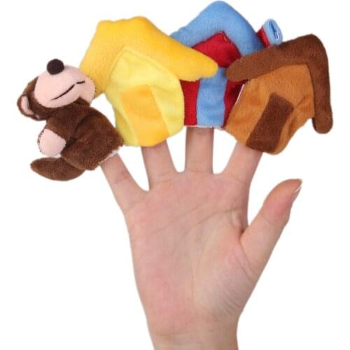 Set 8pcs Three Little Pigs Animals Finger Puppets Toddler Kids Pretend Play