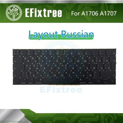 Original A1706 Keyboard 2016 2017 Year Russian For Macbook Pro Retina 13" 15''A1707 Layout Big Enter EMC 3071 3163 3072 3162