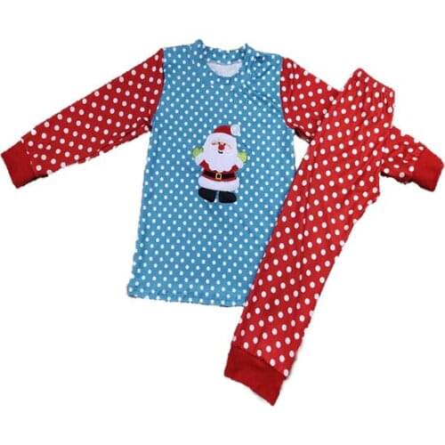 Autumn and winter childrens boutique pajamas Santa printed pajamas + dot pajamas lovely pajamas set 20