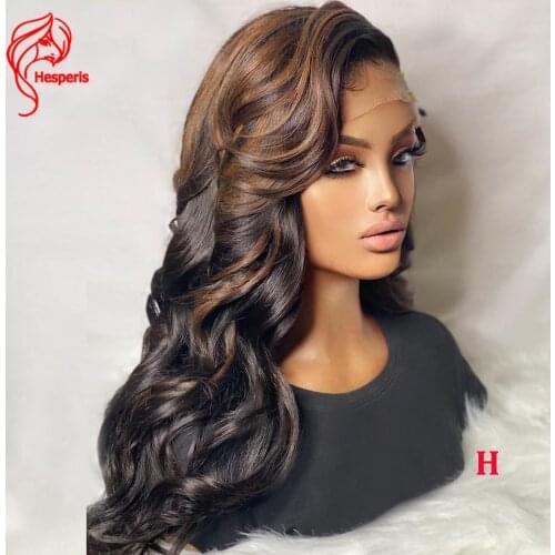 Hesperis 5.5x4.5 PU Silk Base Closure Wig With Highlight Brazilian Remy Human Hair Wigs Side Part 180 Density Wave Lace Wigs