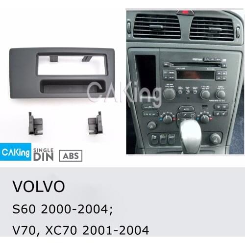 Single Din Car Fascia Radio Panel for VOLVO S60 2000-2004 ; V70, XC70 2001-2004 Dash Kit Install Plate Bezel Adapter Console