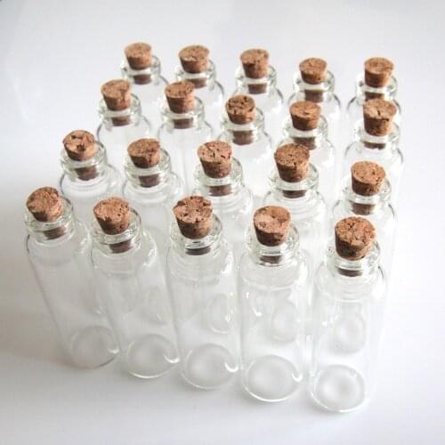 20 Pcs 16x50mm 5ml Wish Bottles Tiny Small Empty Clear Cork Glass Bottles Vials For Wedding Holiday Decoration Christmas Gifts