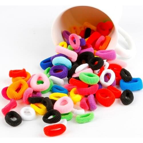 100Pcs 2cm 2.5cm Candy Color Elastic Hair Band Children Girl Ponytail Holder Rubber Bands Scrunchie Kids Hair Accessories