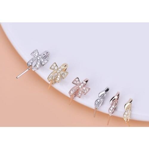 S925 sterling silver hollow double happiness pendant buckle jade pendant crystal gem pendant pin buckle clip buckle head