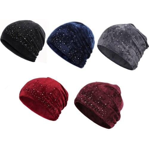 Men Women Autumn Winter Velvet Knitted Hat Girls Windproof Cold Resistance Fleece Warm Cap Outdoor Leisure Sports Tide Wild C17