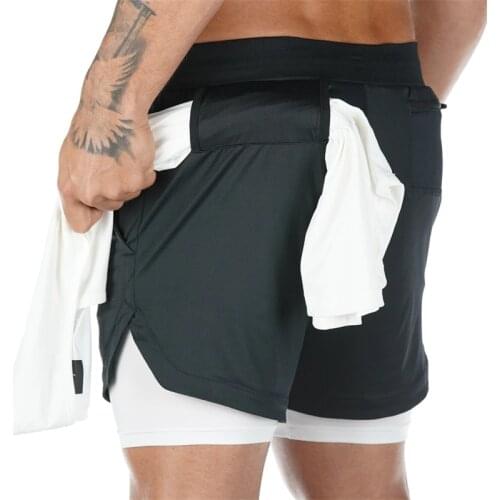 New Summer Running Shorts Men 2 in 1 Sports Jogging Fitness Shorts Training Quick Dry Mens Gym Men Shorts Sport gym Short Pants