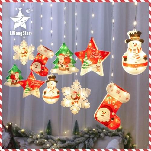 LED Christmas Light String Christmas Tree Garland Decoration Light Outdoor Garden Bedroom Holiday Light String Santa Claus Light