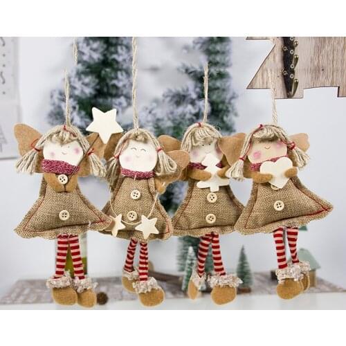 Angel Christmas Tree Decorations 2021 Xmas Navidad Noel Angel Doll Ornament Home Garland Cute New Year Decor Childen Gifts