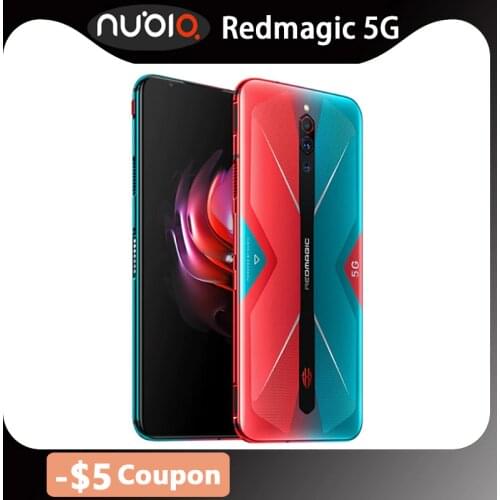 Instock ZTE Nubia Red Magic 5G Mobile phone 6.65" Snapdragon 865 Octa core Front 8MP Rear 64MP 8GB 128GB Game Phone