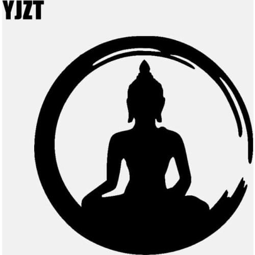 YJZT 13CM*13CM Buddha Vinyl Decal Car Sticker Sangha Buddhism Black/Silver C3-1494