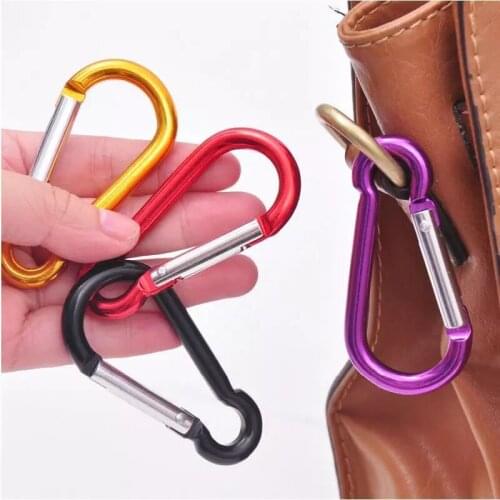 1/5/10PCS Camping Hiking Hook Climbing Button Carabiner Outdoor Sports Multi Colors Aluminium Safety Buckle Keychain Durable